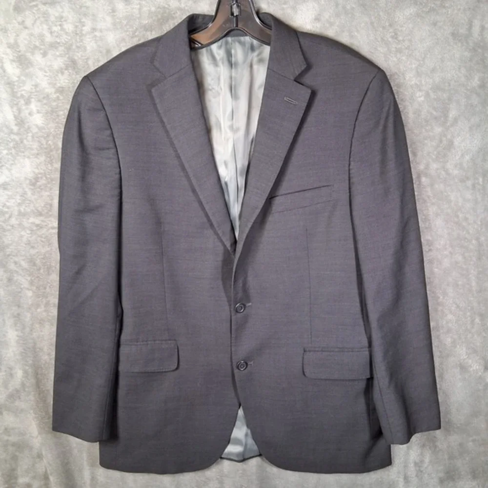Peter Millar Blazer 42R Charcoal Gray 2 Button Front Suit Jaket Sport Coat